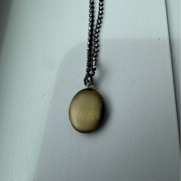 Gold Locket/Diffuser & Rhinestone Chain Necklace - Picture 2 of 3